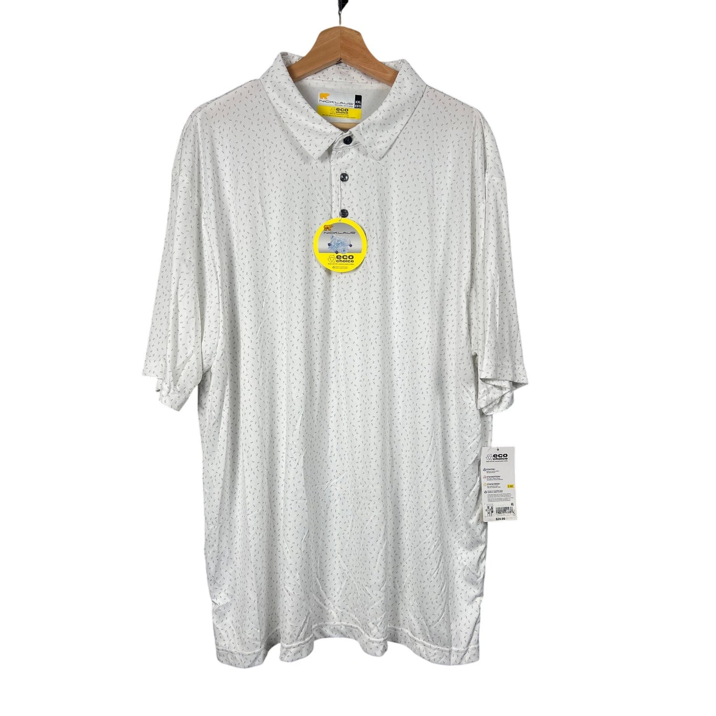 Nickclaus 2XL NWT Eco Choice Made In Japan Polo Men’s Pattern White T-shirt