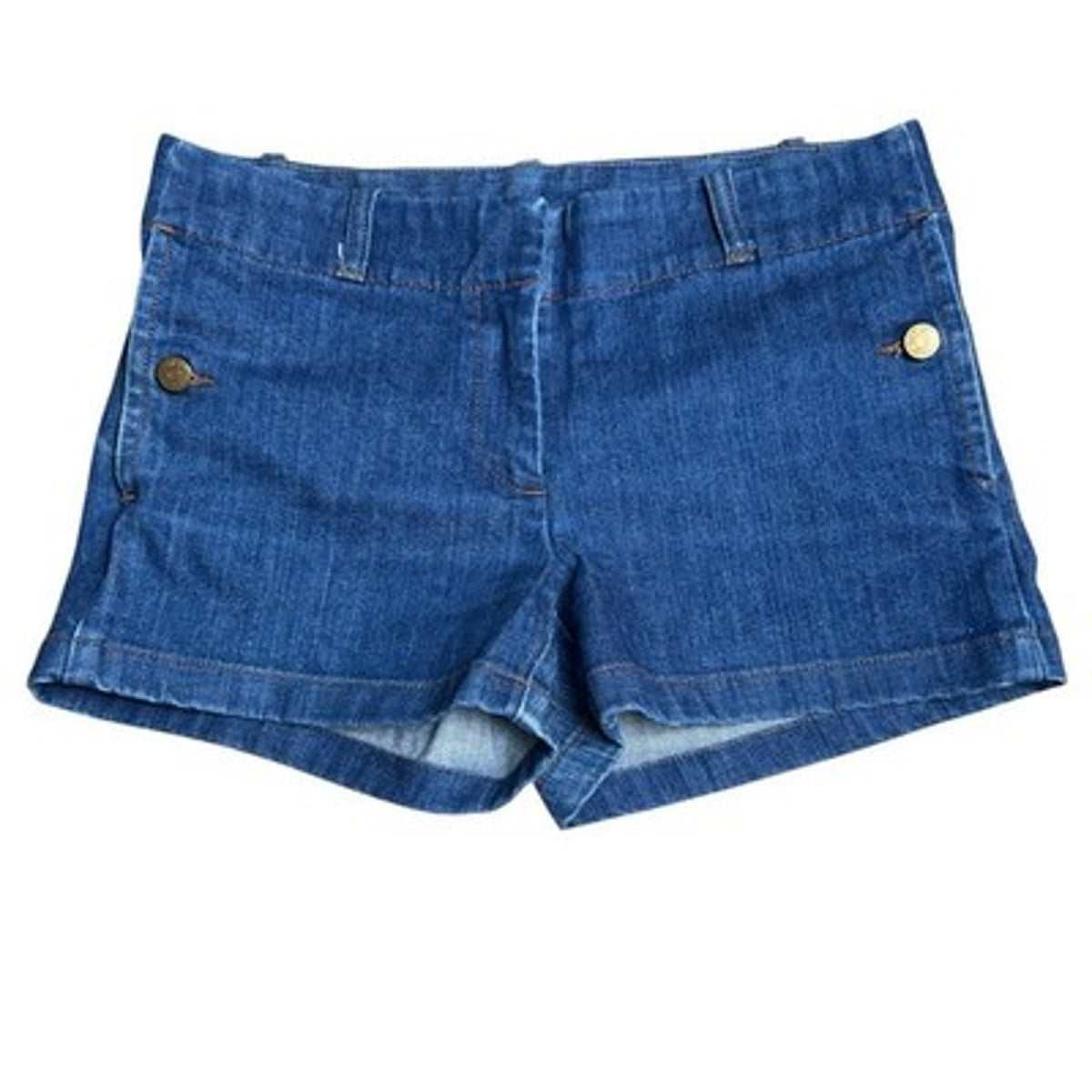 J.CREW Hot Pants Womens 26 Blue Denim Cotton Slim 3 Inseam Zip Button Pockets