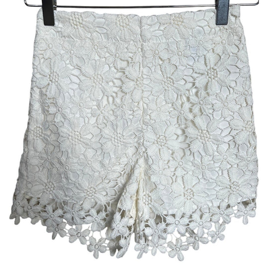 Hollister White Floral Lace Crotchet Women Shorts Size 00