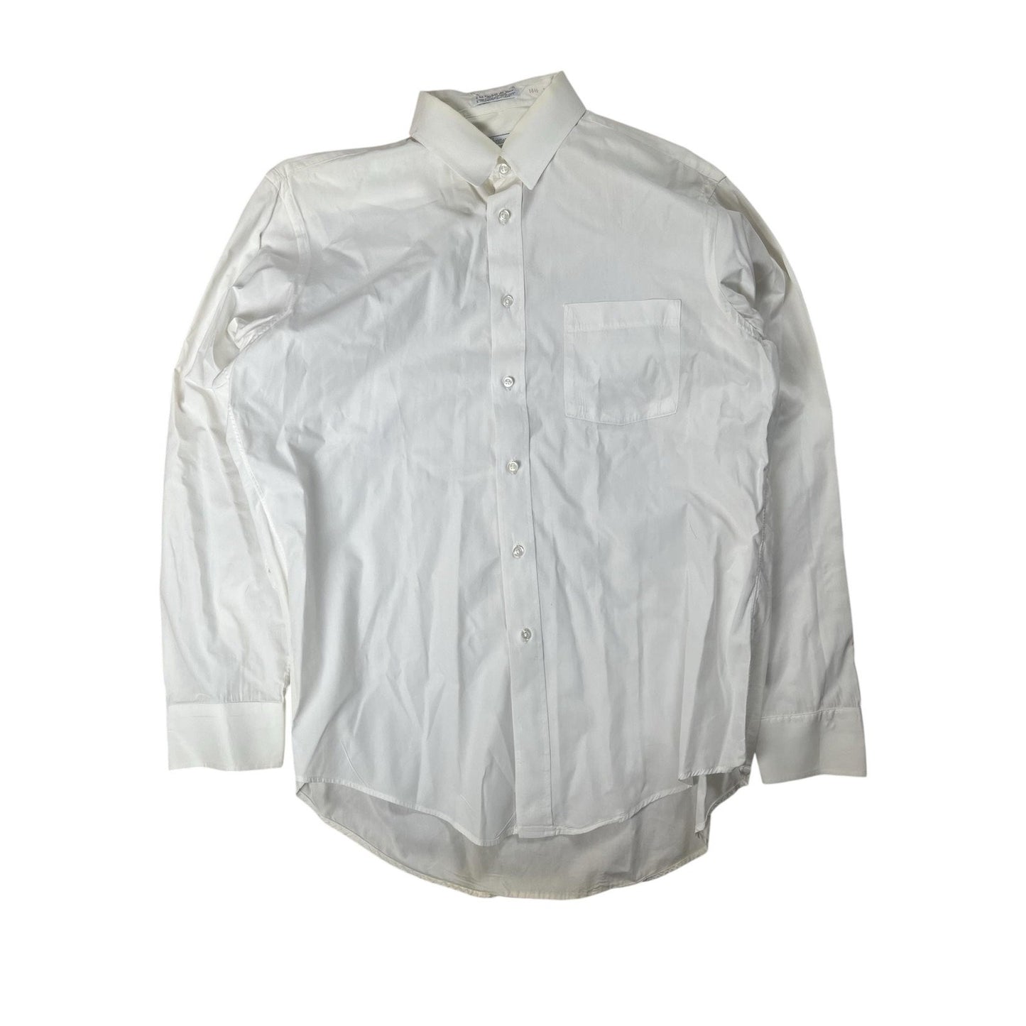 Christian Dior Shirt Mens L White Long Sleeve Button Up Cotton Business