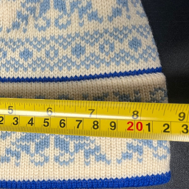 Vintage Benner Island Wool Nordic Snowflake Heavy Winter Hat