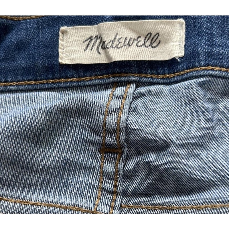 Madewell Jeans Womens 30 Blue Medium Wash Cali Demi-Boot Raw Hem Button Fly