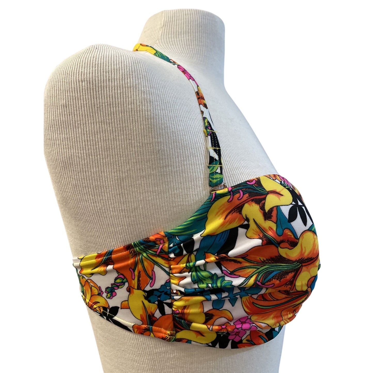 Victoria's Victoria Secret Halter Top Bikini 36D Floral Design - EUC