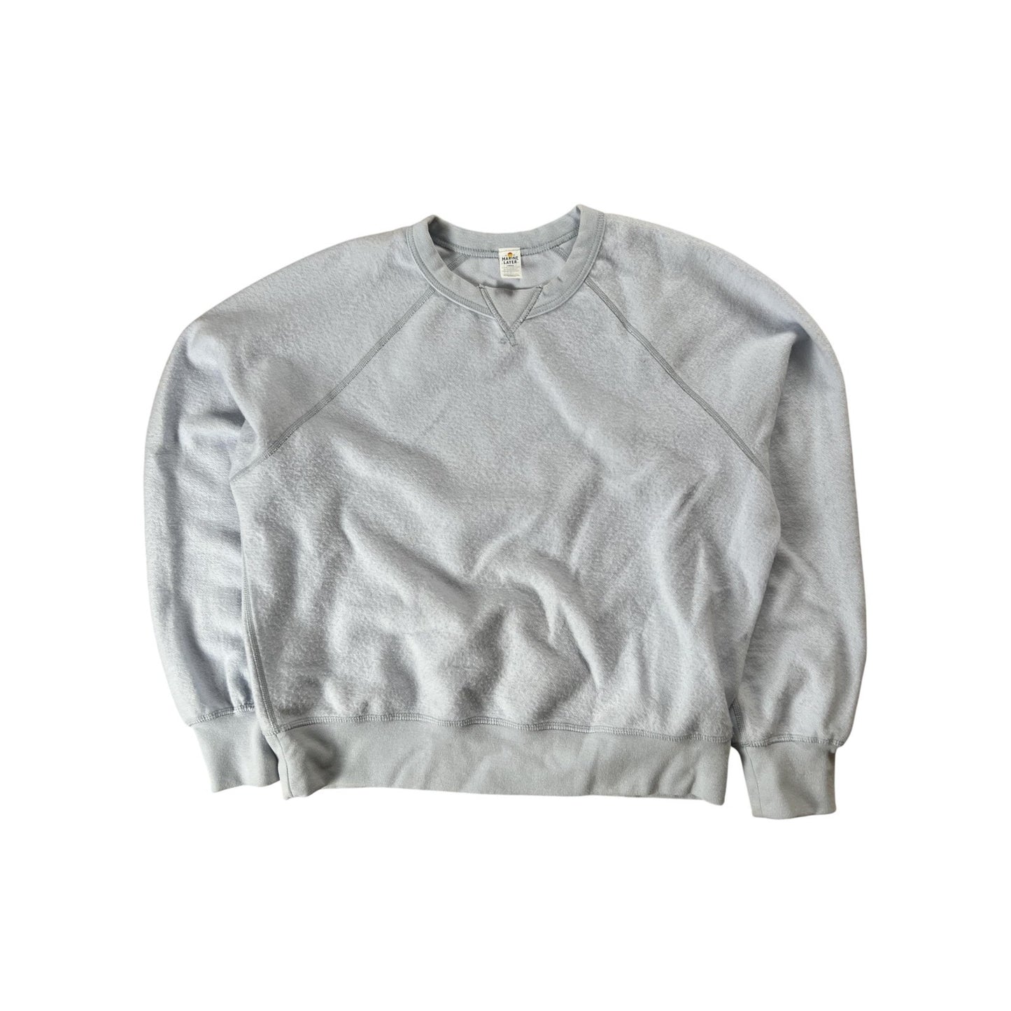 Marine Layer Sweater Womens S Gray Pullover Crew Neck Lightweight Raglan