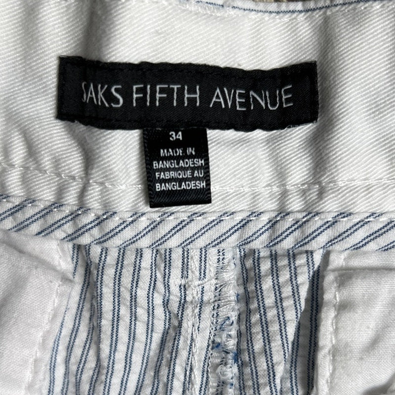 Saks Fifth Avenue Black 34x"10" 100% Cotton Blue Seersucker Shorts