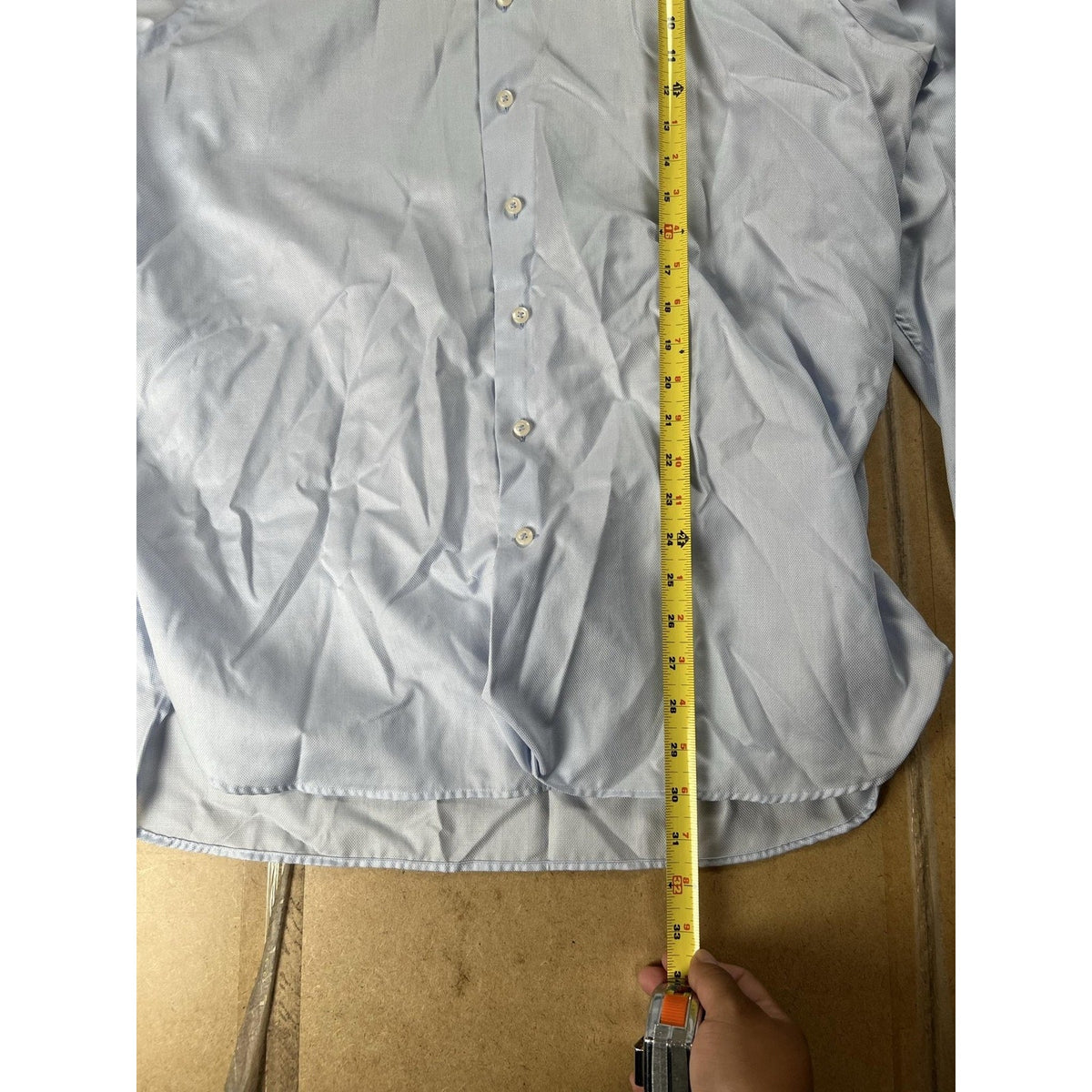 Hammer Made Shirt Mens EU 44 Blue Long Sleeve Button Up Collared Business