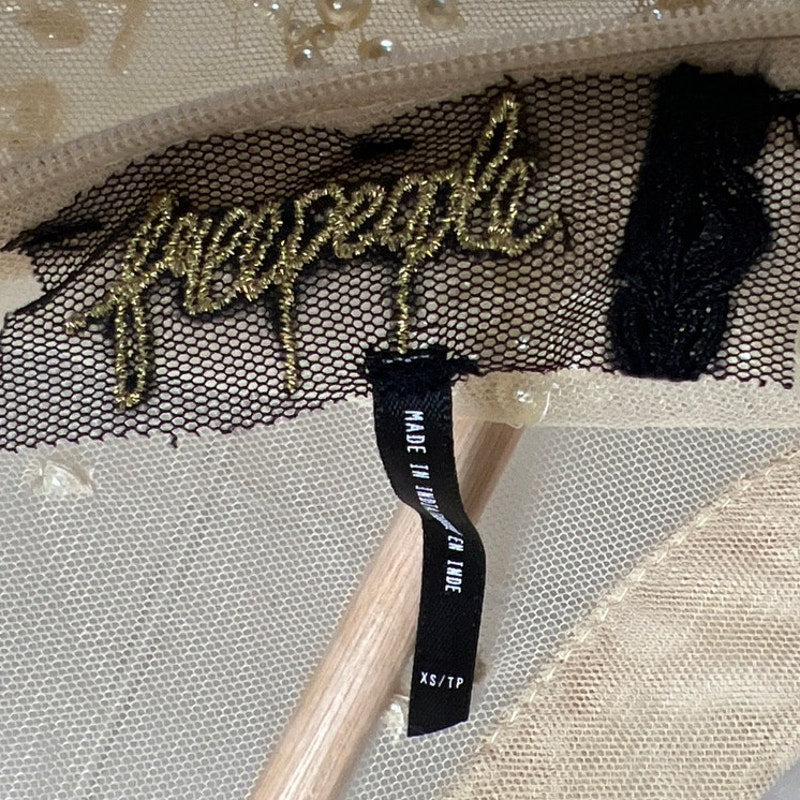 Free People XS Intimately Free People Embellished Pearl Bodysuit