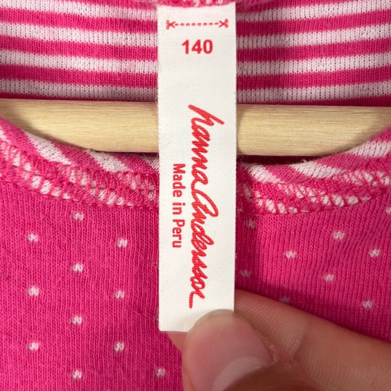 Hanna Andersson Pink Polka Dot Dress Size 140