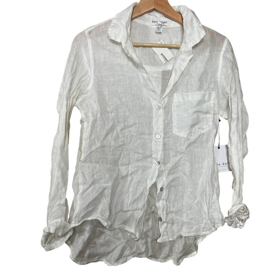 Bella Dahl Los Angeles NWT White Linen Top Button Down XS