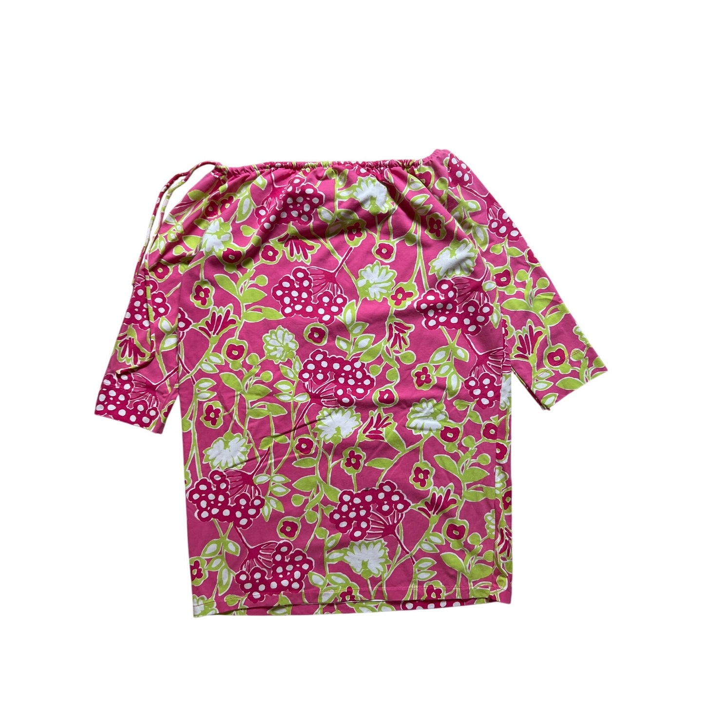 Lilly Pulitzer Pink Floral Women Off The Shoulder Top Size XS