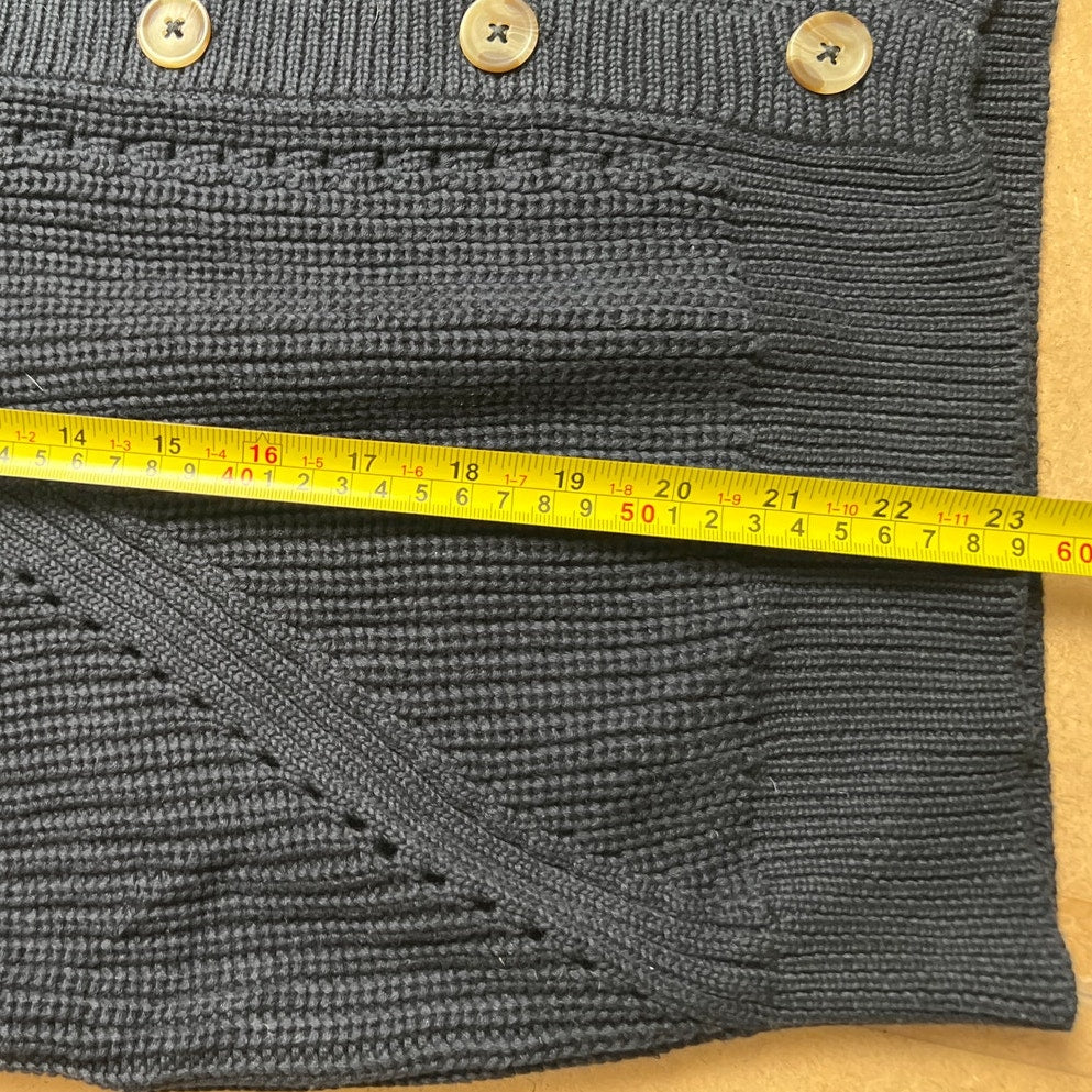 Able Black Button Down 100% Cotton Vest Size Small