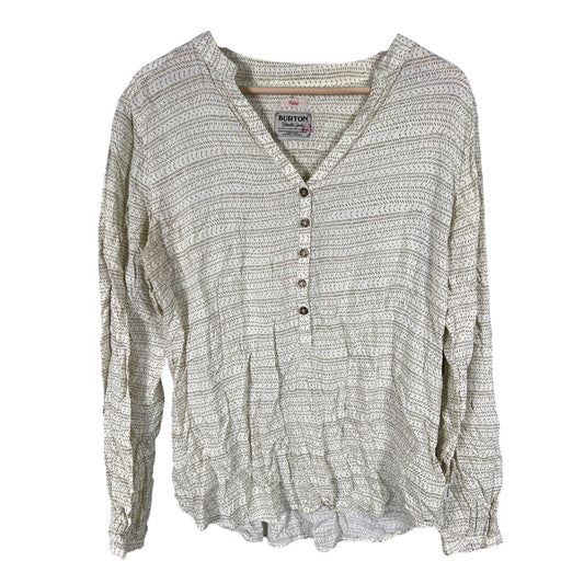 Burton Durable Long Sleeve 100% Rayon Size Large Henley