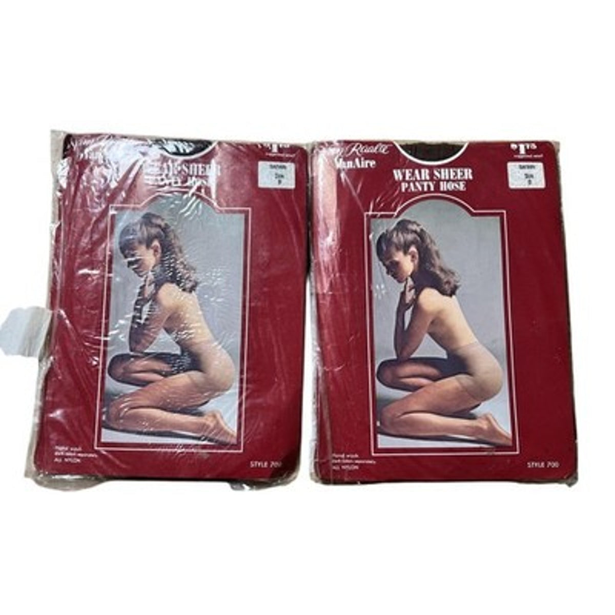 Van Raalte Pantyhose Womens B Brown Wear Sheer Nylon Demi-Toe Nude Heel 2pk