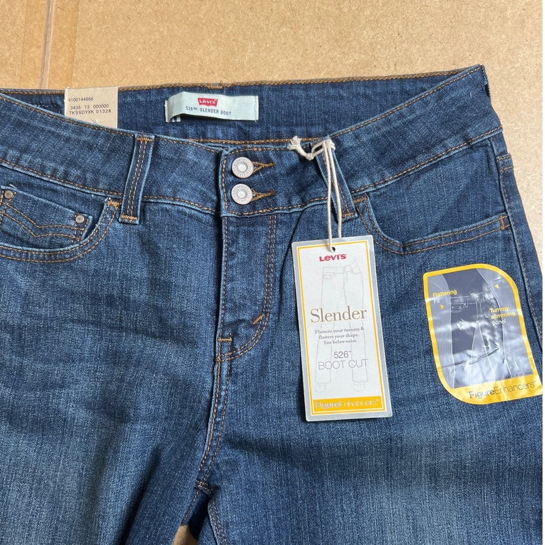 NWT Levis 526 Slender Boot Cut Women's Blue Jeans Stretch Size 6