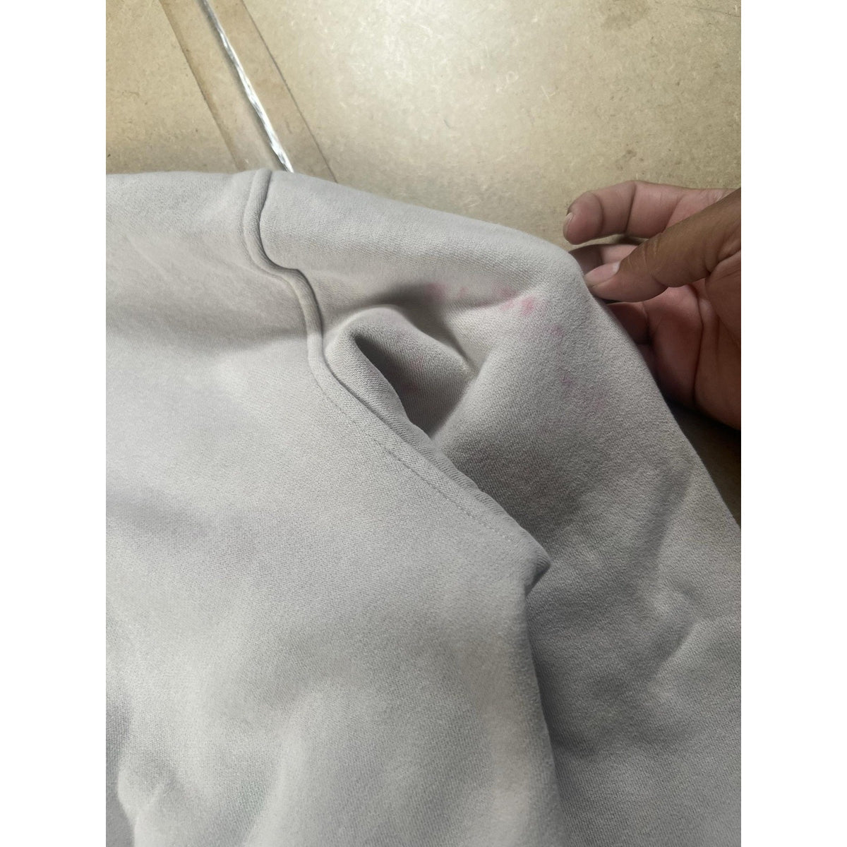 White Fox Sweater Unisex M Gray Pullover Hooded Lined Fleece Heavyweight Logo