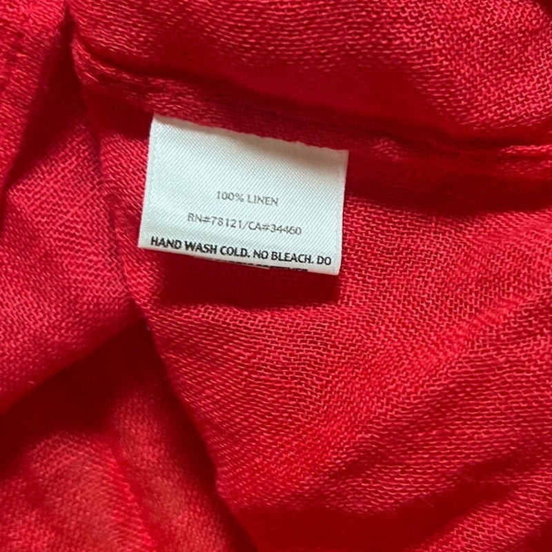 Eileen Fisher 100% Linen Lagen Look Gauzy Relaxed  Top Size M