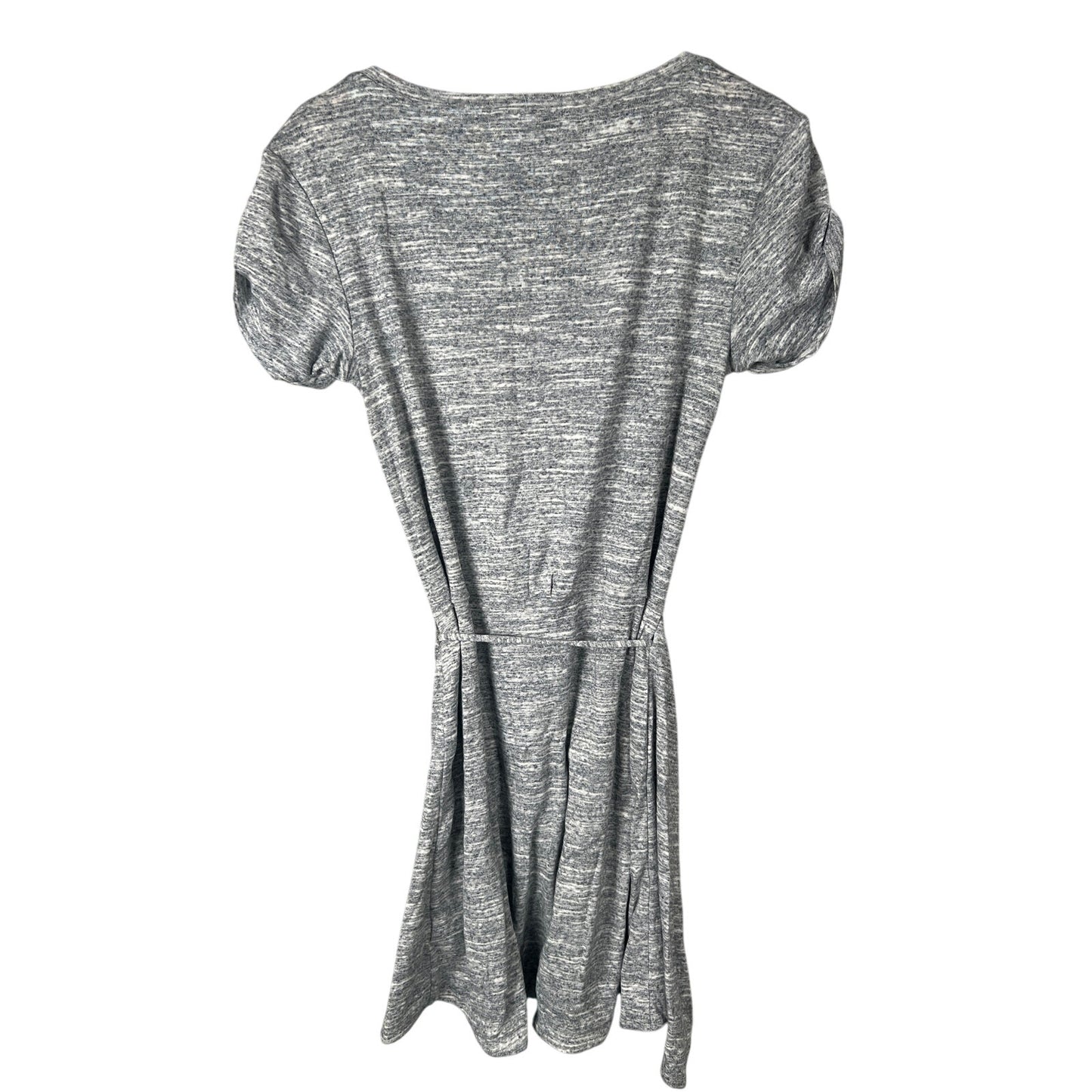 Maeve Anthropologie Heather Gray Wrap Front Mini Dress XS 100% Cotton