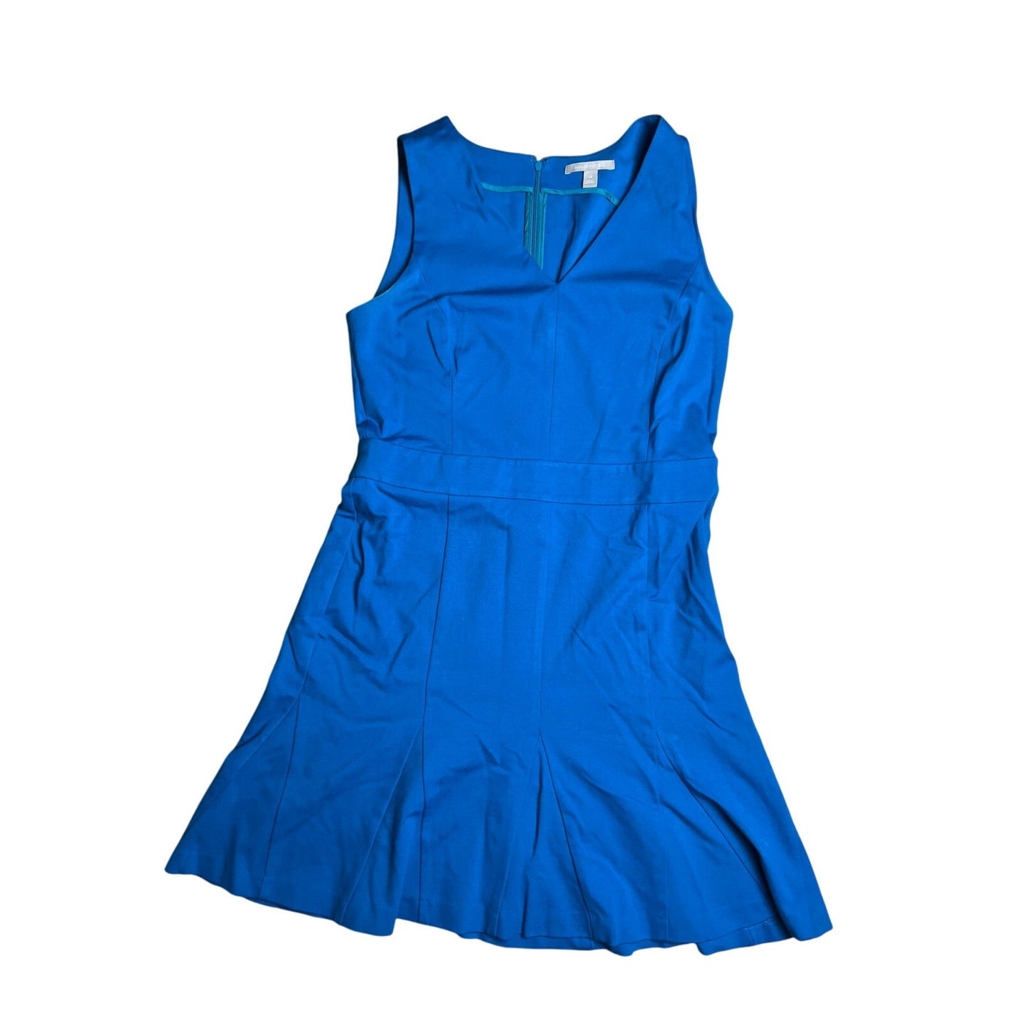 Banana Republic Women's Dress 14  Knit Bright Teal V neck Sheath Career