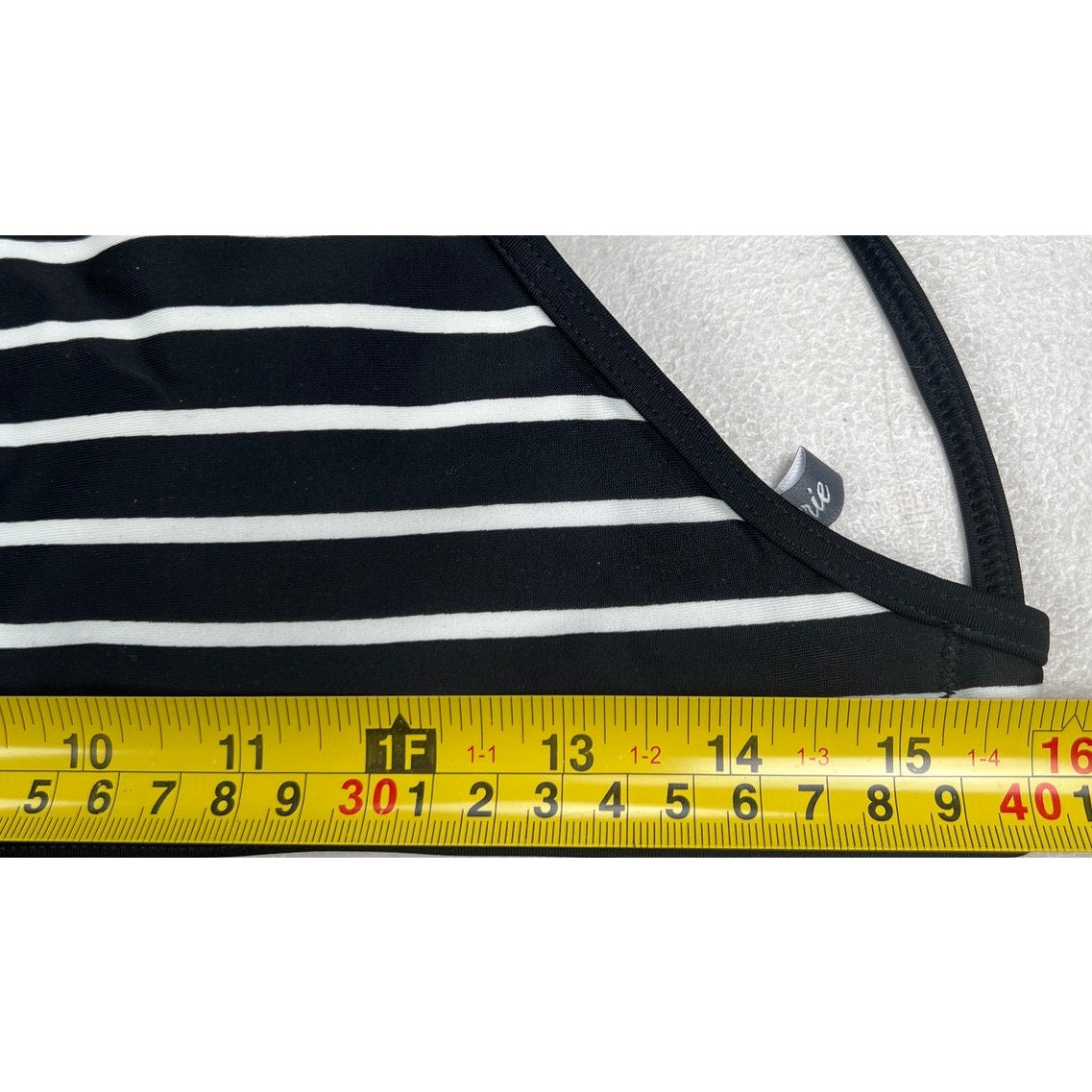 Aerie Triangle Striped Swim Top XS Crop Halter Tie