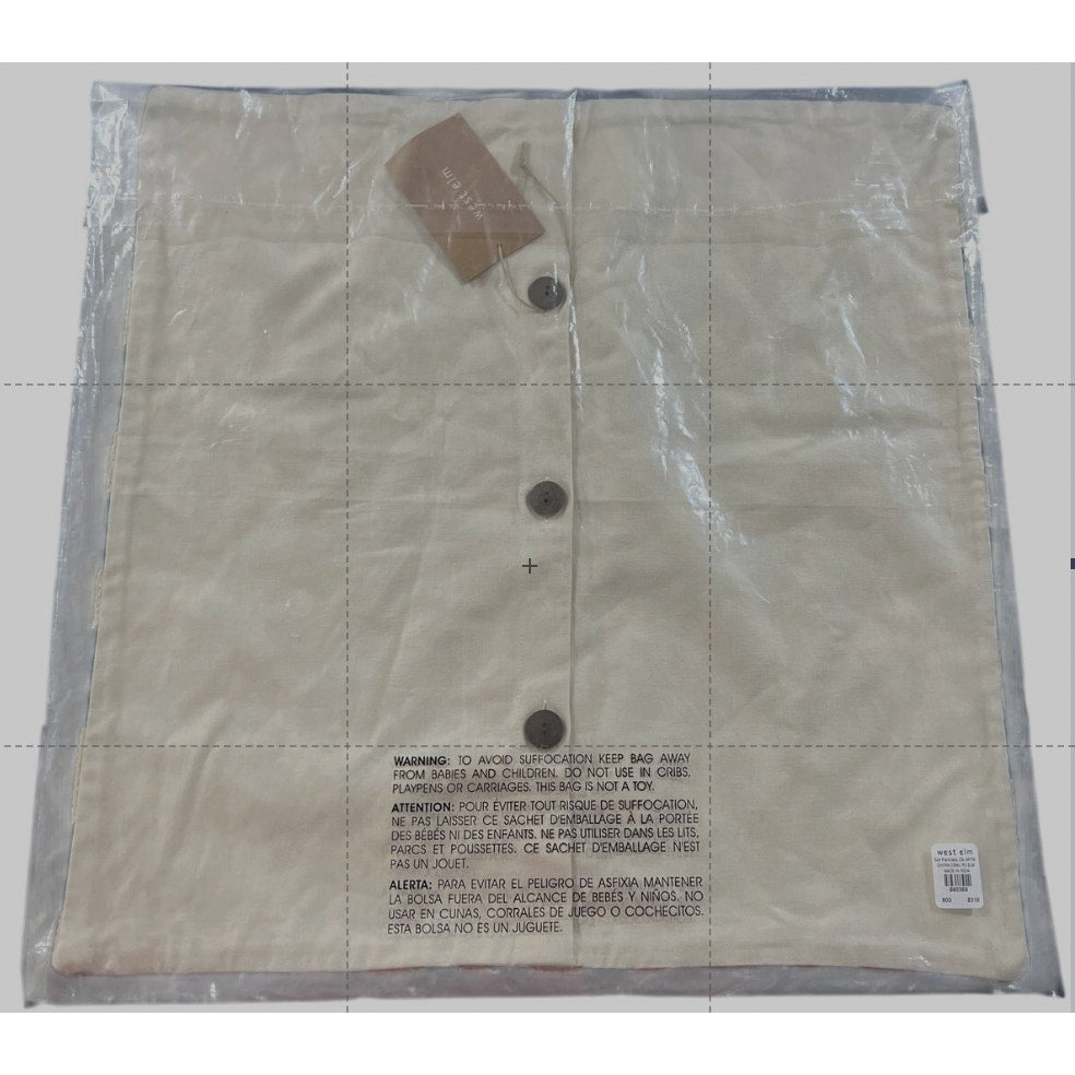 West Elm Green Organic Chevron Grey Patterned Pillow Cover