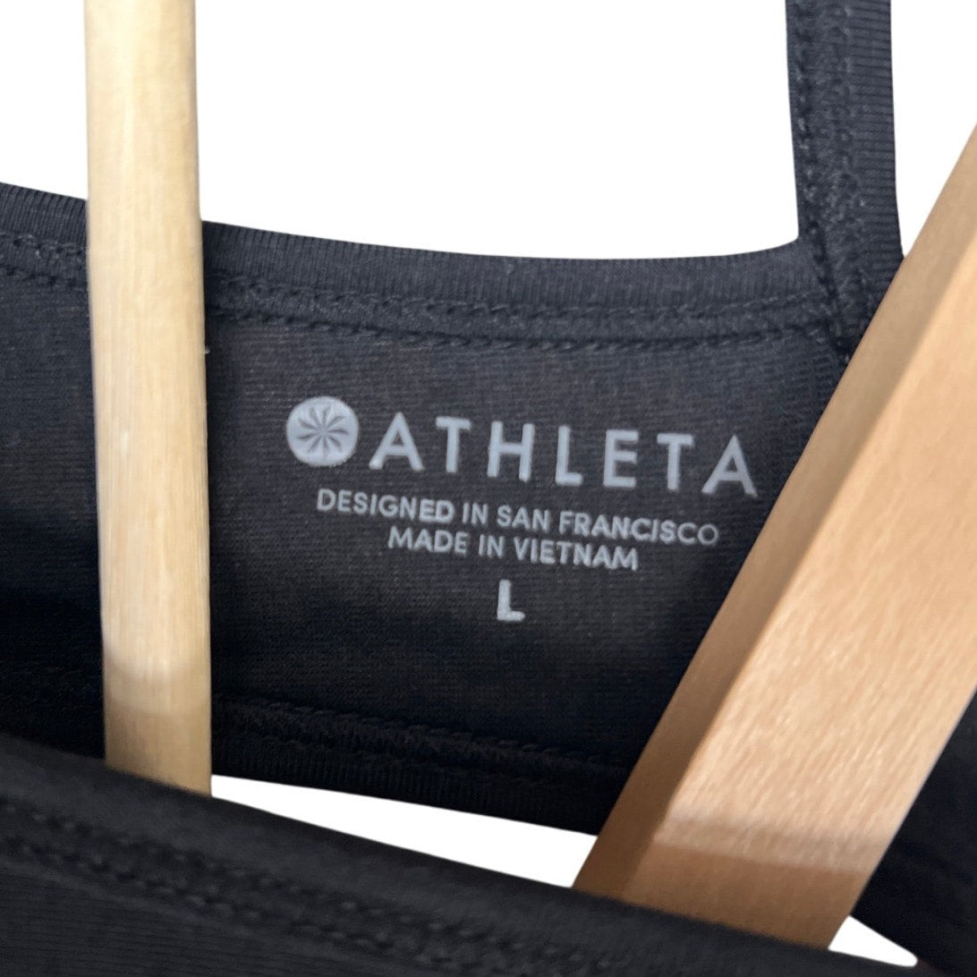 Athleta Women Tank Top Size Large Ribbed Draped Scoop Neck