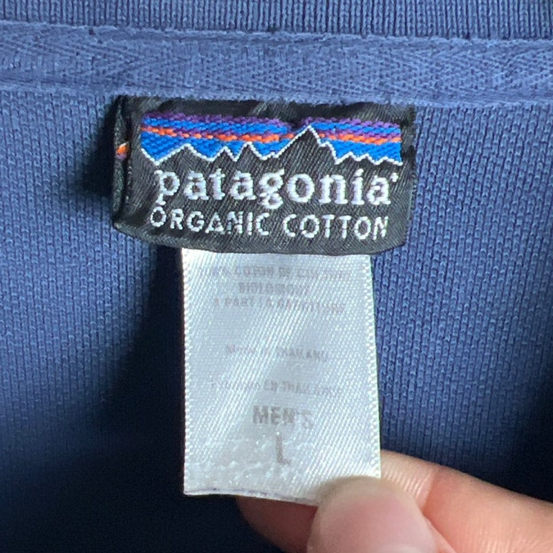 Patagonia 100% Cotton Fleece Mens Sweater Button Up Size L