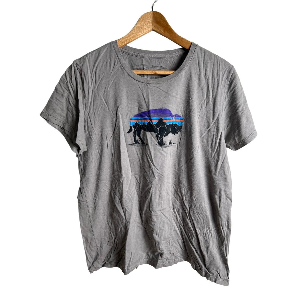 Patagonia Responsibili-Tee Bison Short Sleeve T-Shirt Outdoor Logo Men's M