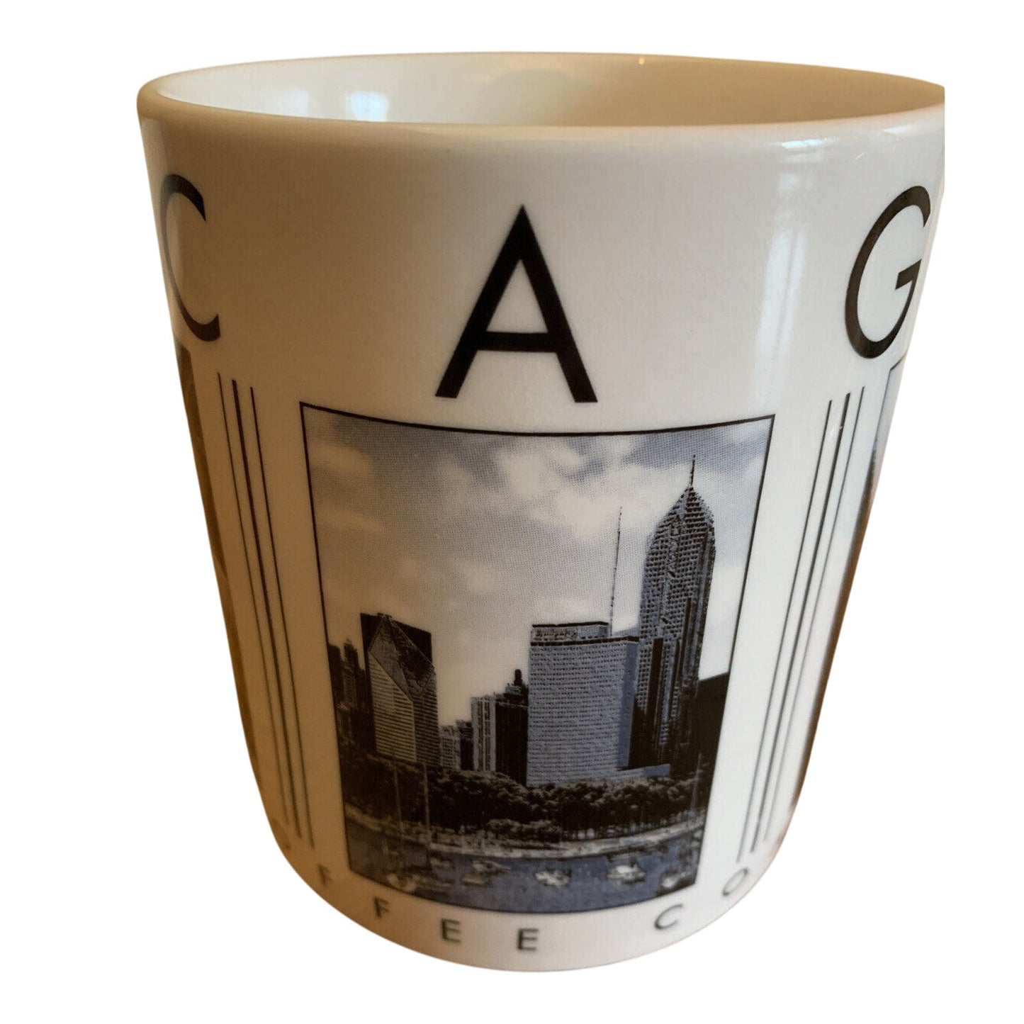 Starbucks 2003 CHICAGO City Scenes Barista 14oz coffee mug set - Qty 2