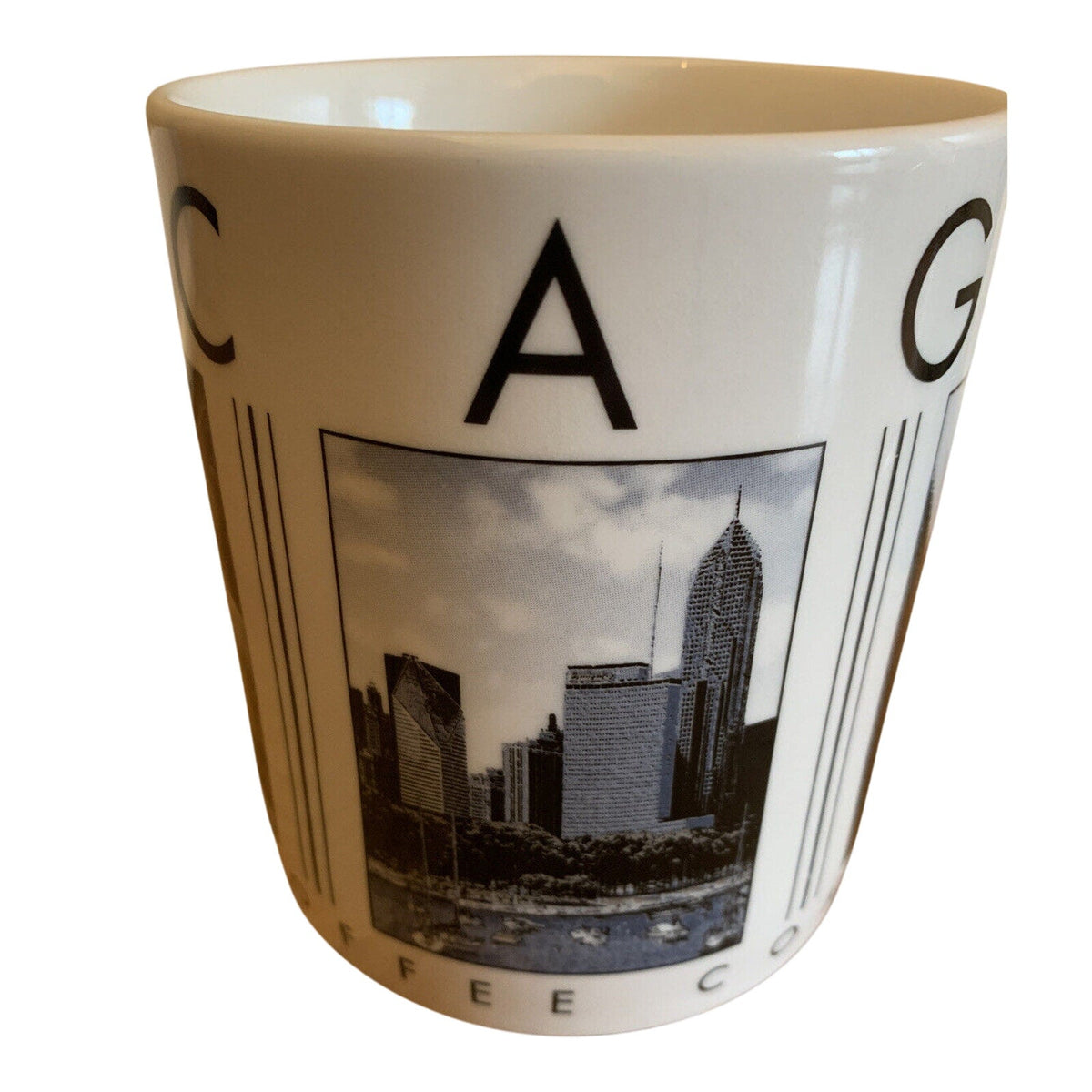 Starbucks 2003 CHICAGO City Scenes Barista 14oz coffee mug set - Qty 2