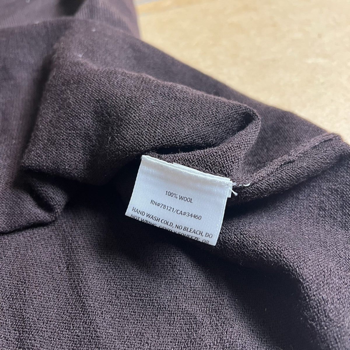 EILEEN FISHER Tank Womens L Brown Wool Scoop Neck Crepe Jersey Minimalist