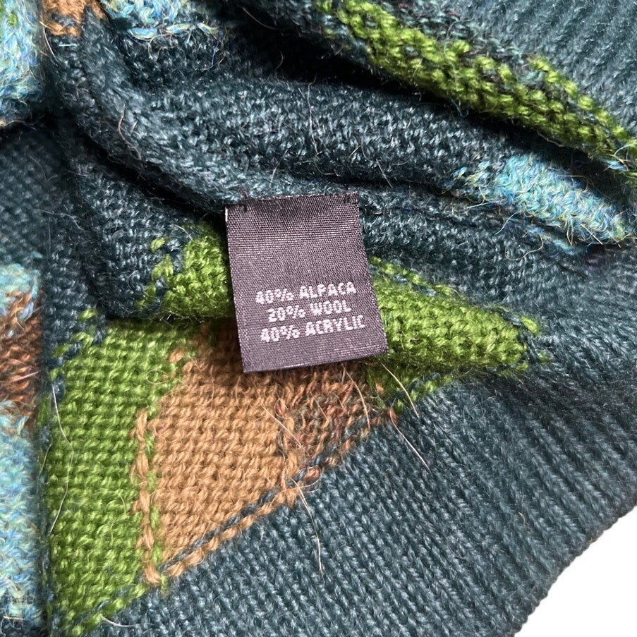 Tabask Handmade Alpaca/Wool Blend Colorful Sweater Size XL