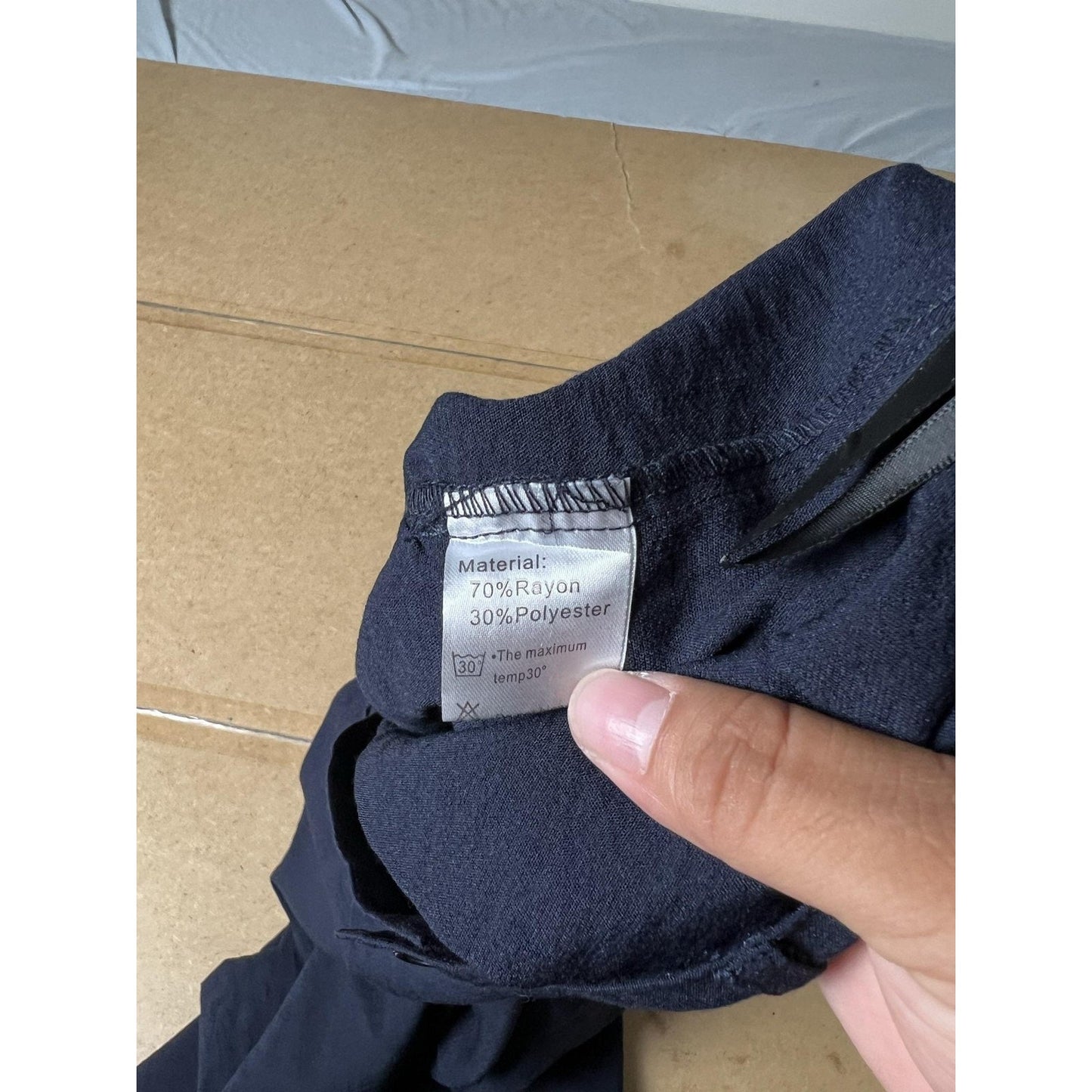 Feierisi Pants Mens 37x32 Blue Dress Rayon-Poly Relaxed Pleated Elastic Waist