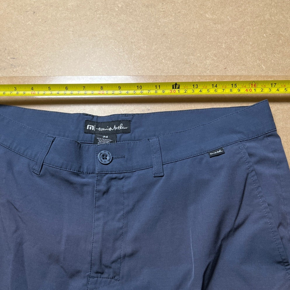 Travis Matthew Navy Blue Shorts Men Golf Stretch Performance Casual Size 34