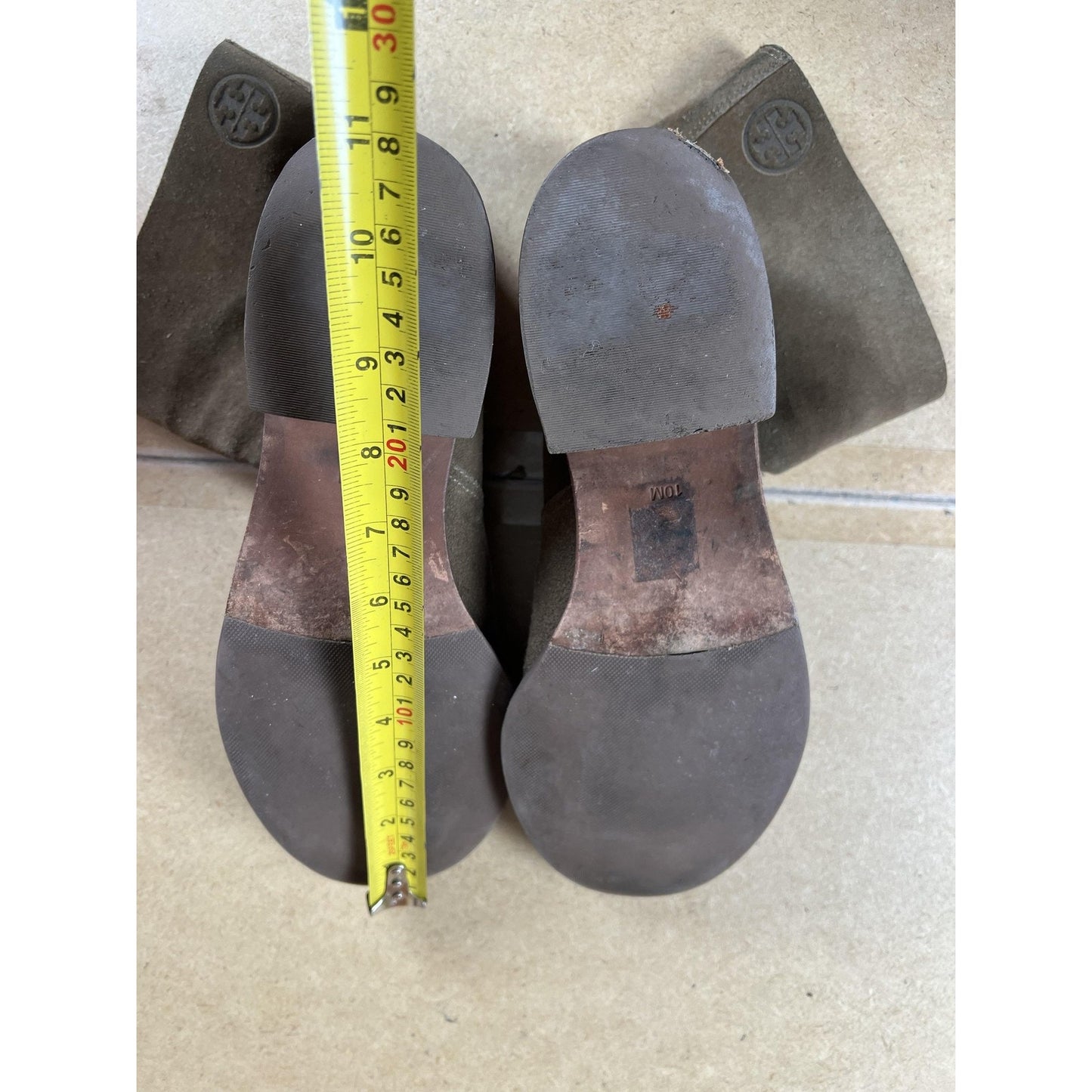 Tory Burch Boot Womens 10 Brown Suede Western Lined Leather Almond Toe