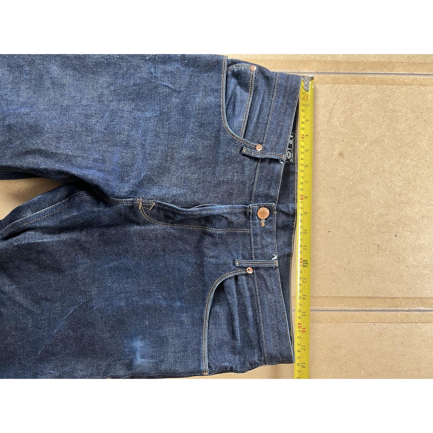 Avila Mens 35 Blue Chino Slim Tapered Denim Cotton 5-Pocket Flat Front Casual