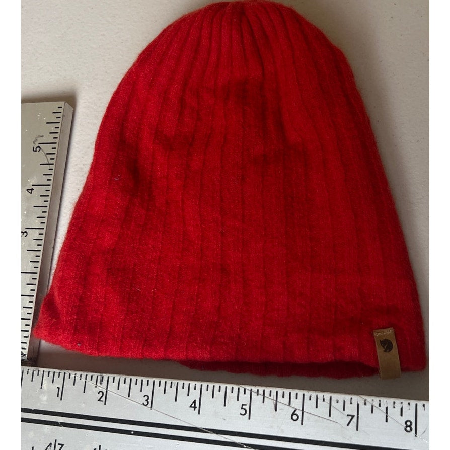Fjall Raven Byron Hat Red Thin One Size Beanie W/ Holes