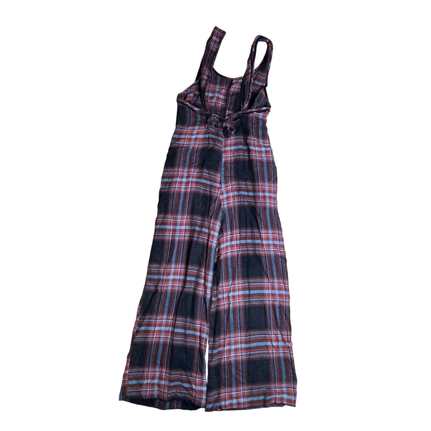 Free People Plaid Red/Black Jumpsuit Size S