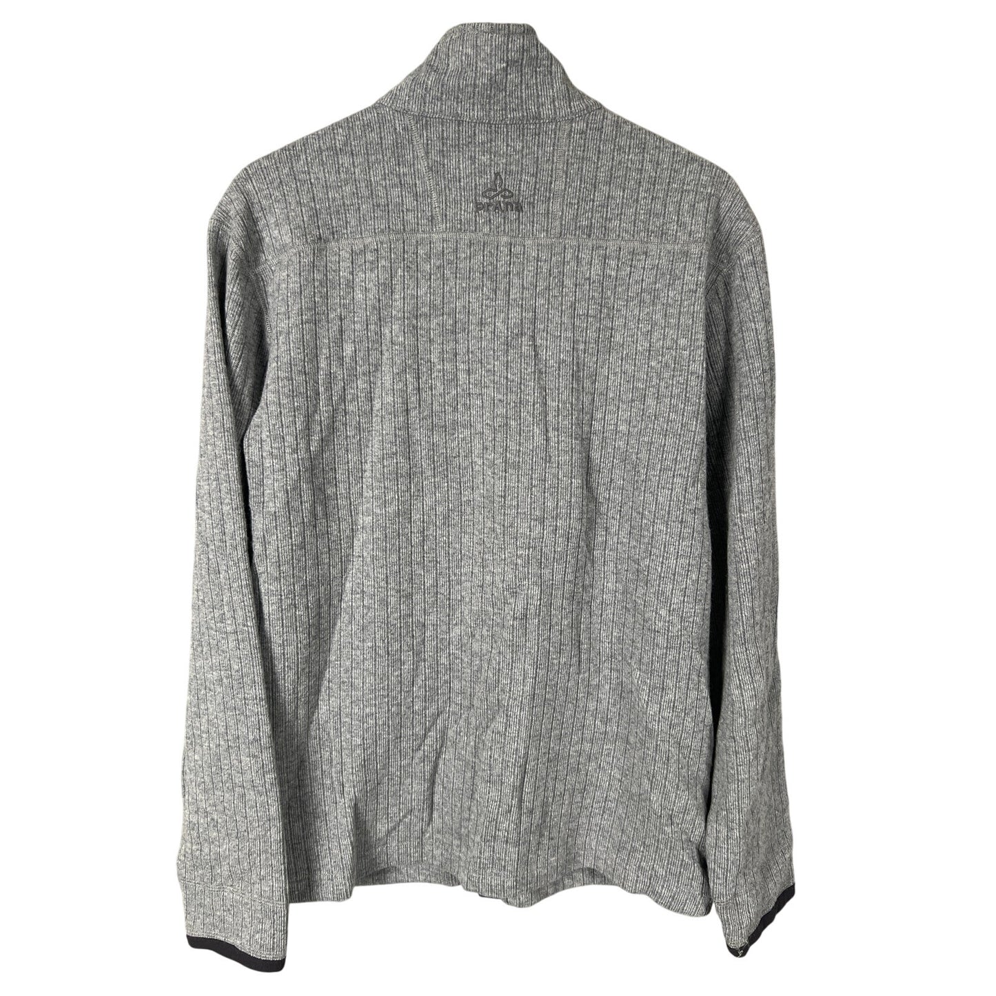 Prana Size Medium Full Zip Wool Blend Sweater Gray