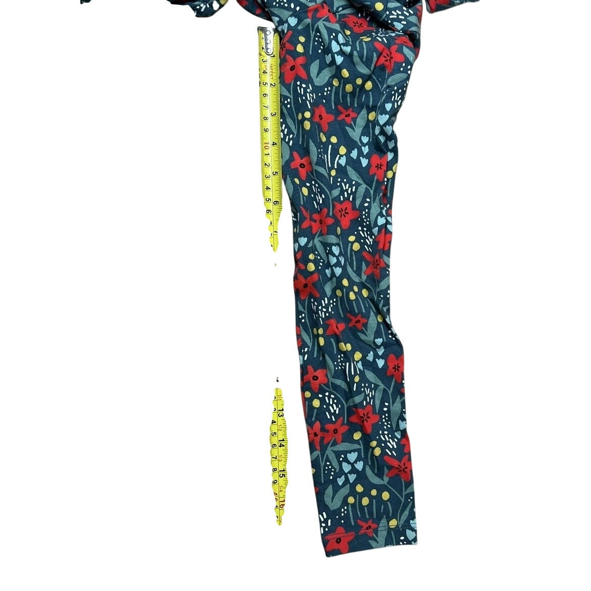 Hanna Andersson Dress Girls 10 Green Floral Fit & Flare Long Sleeve Jersey