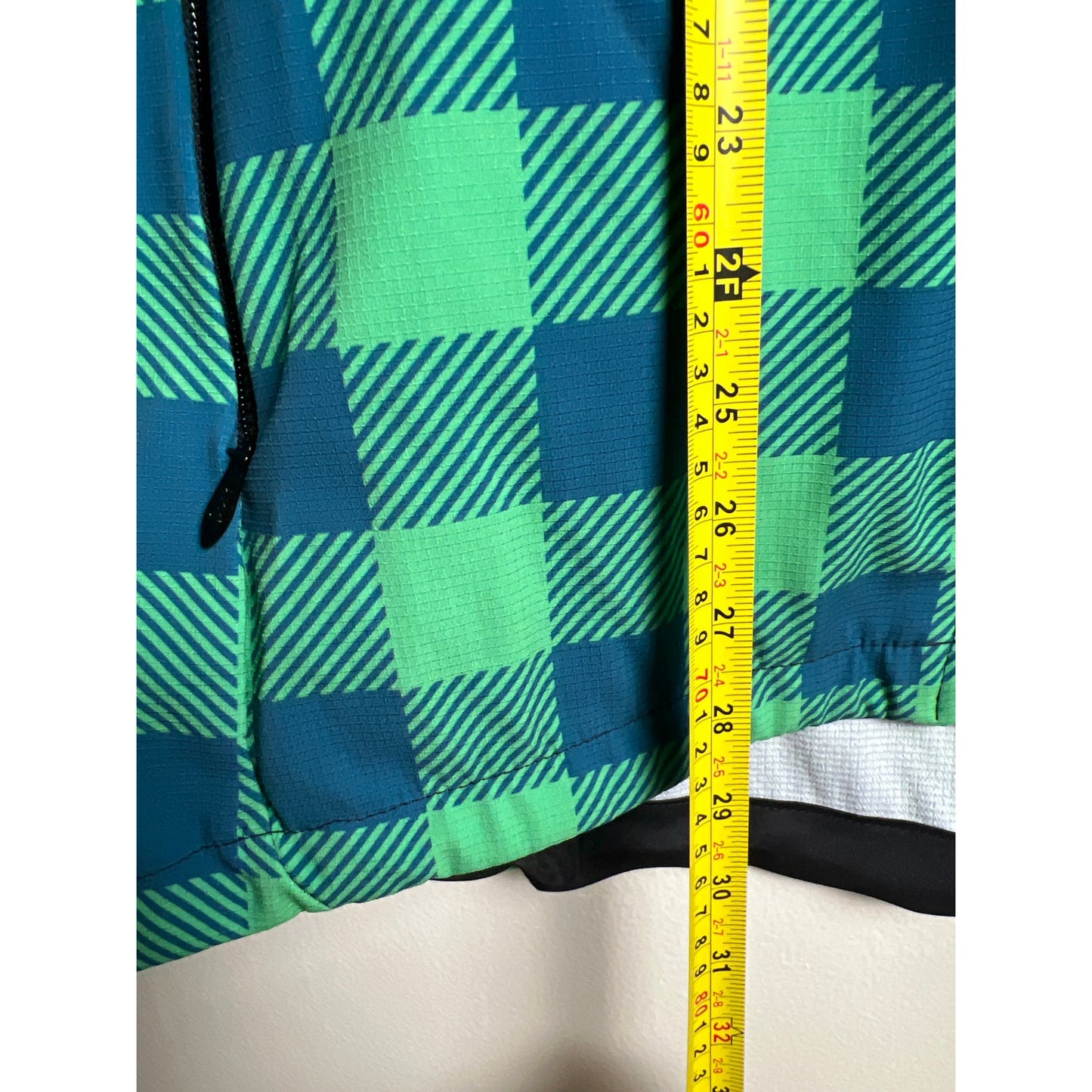 Podiumwear 000 Size 2XL Full Zip Plaid Green Lightweight Jacket Performance