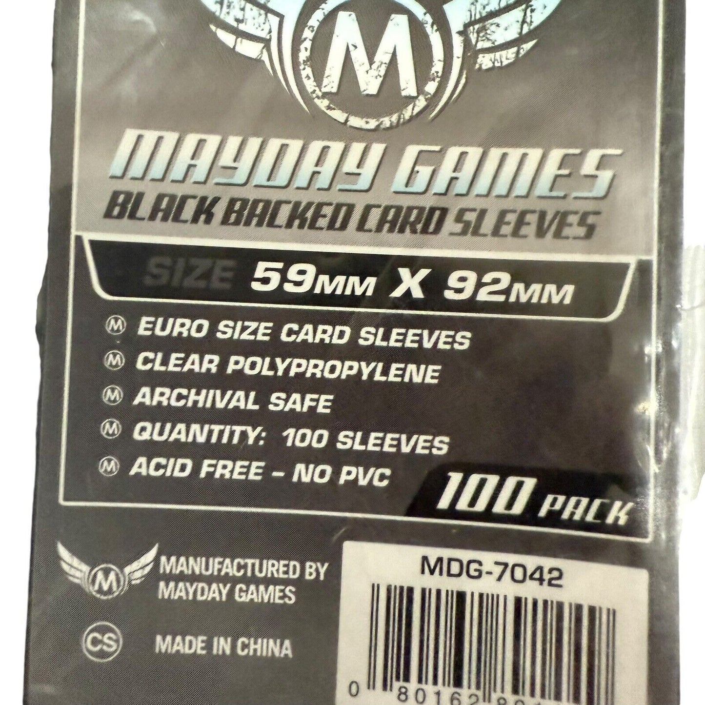 Mayday Games Euro Card Sleeve Standard (59x92mm) 100 pack