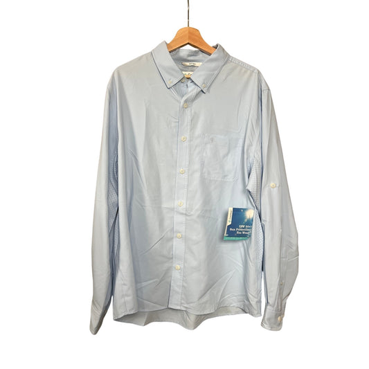 NWT Coolibar UPF 50+ Men Light Blue Long Sleeve Size L