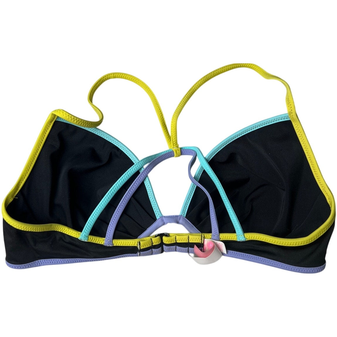 Victoria's Secret Black Purple Yellow Padded Bikini Top Underwire 34C