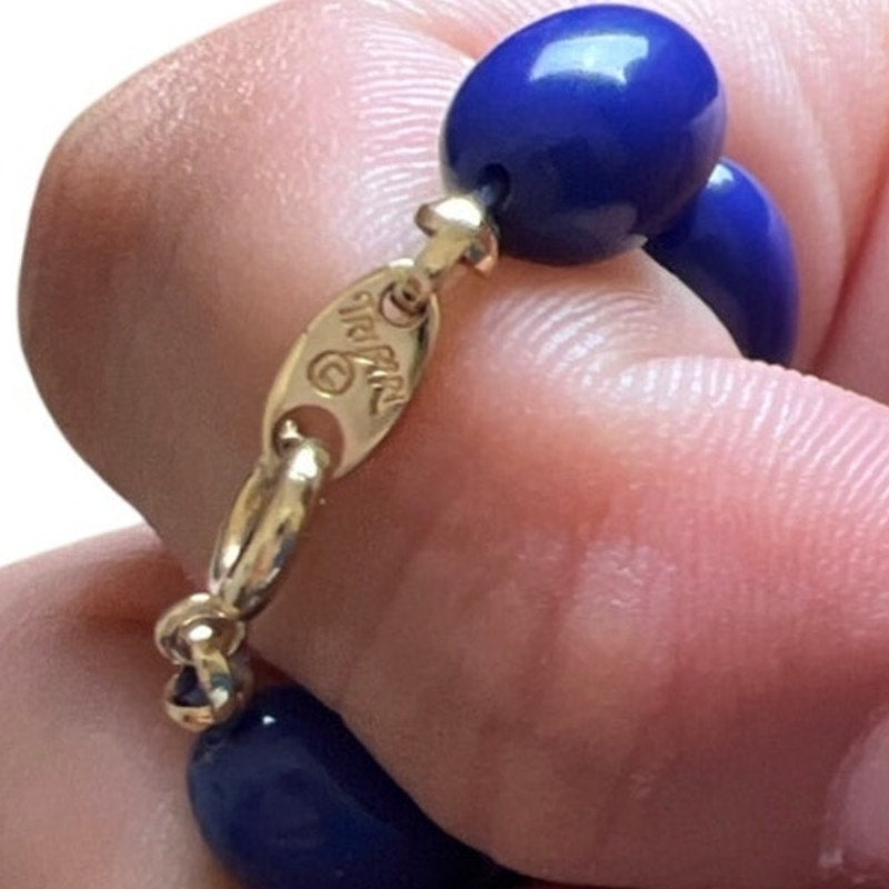 Vintage Crown Trifani Summer Navy Blue Beaded Neckless