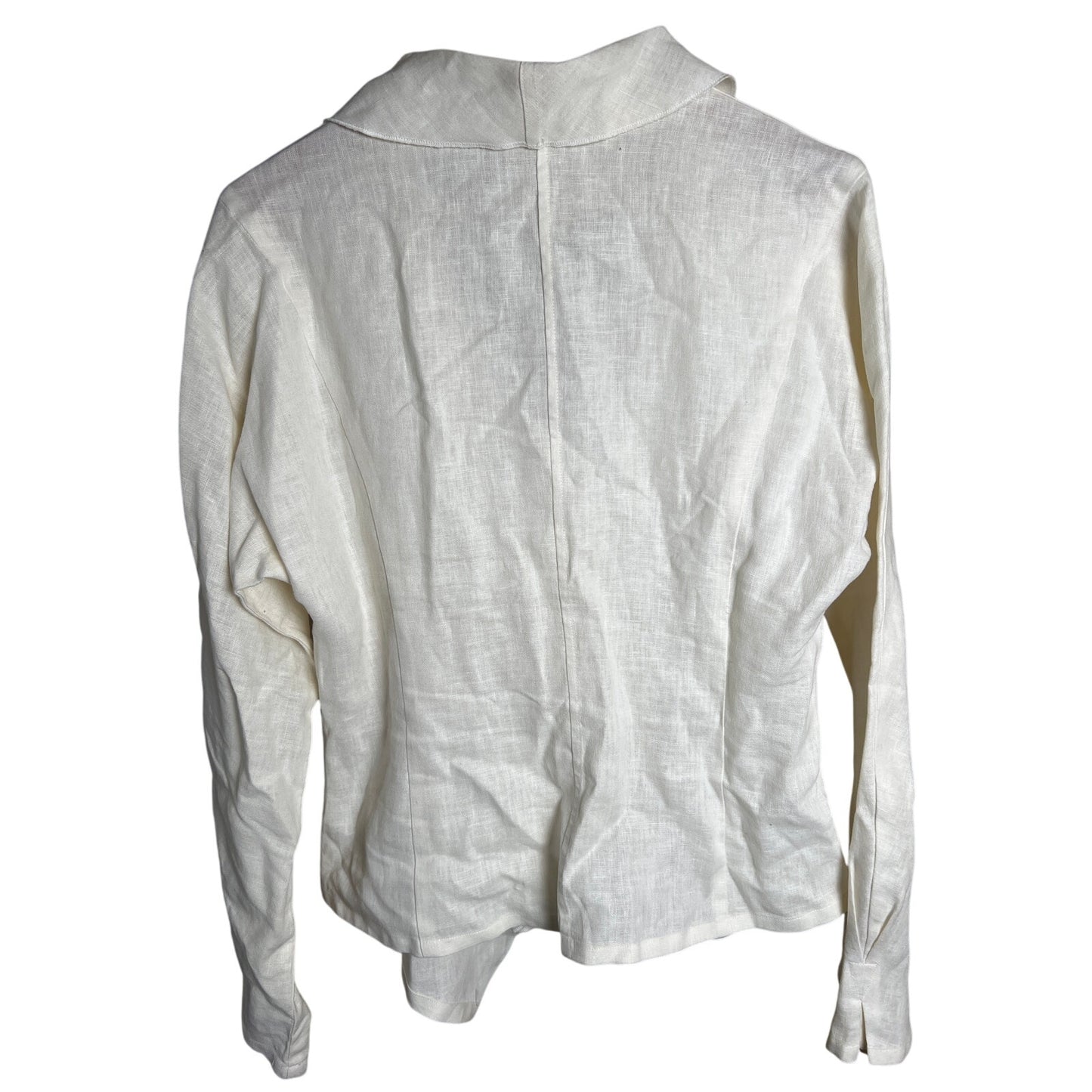 Babette White Ivory Cotton Cardigan Top Blouse Medium M