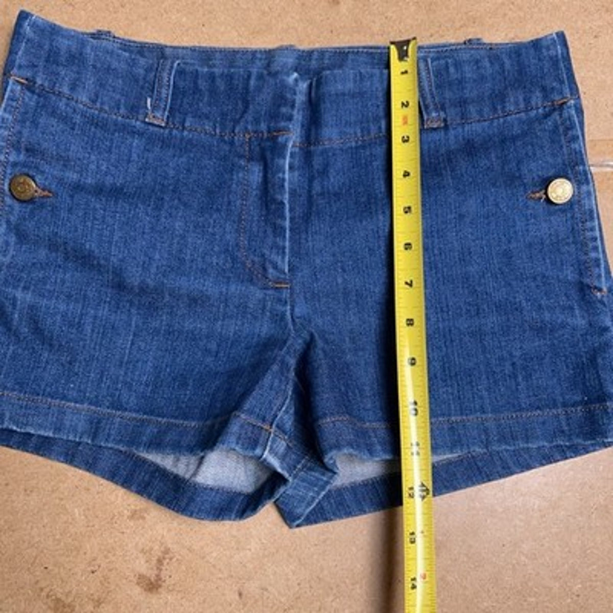 J.CREW Hot Pants Womens 26 Blue Denim Cotton Slim 3 Inseam Zip Button Pockets