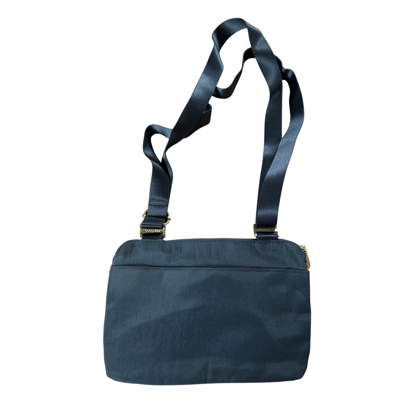 Baggallini Womens Crossbody Bag Black Turnlock Flap Adjustable Strap Nylon