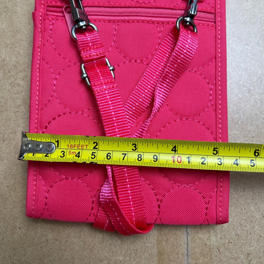 Thirty-One Vary You Mini Crossbody Organizer Wallet Bag Quilted Coral Dot