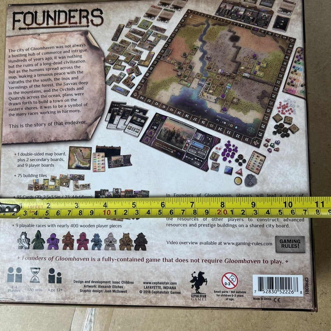 Cephalofair Games Founders Of Gloomhaven Strategy Board Game 2018 1-4 Players