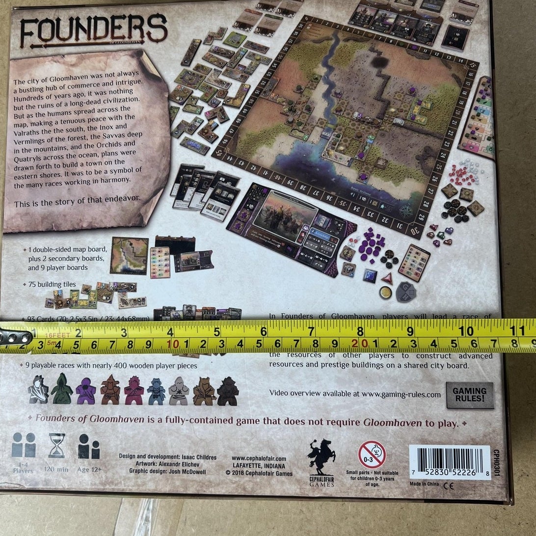 Cephalofair Games Founders Of Gloomhaven Strategy Board Game 2018 1-4 Players